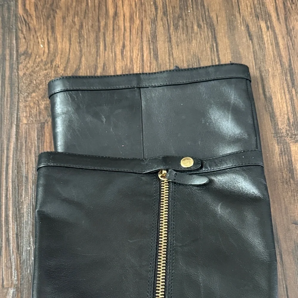 J. Crew Black Leather Knee Boots